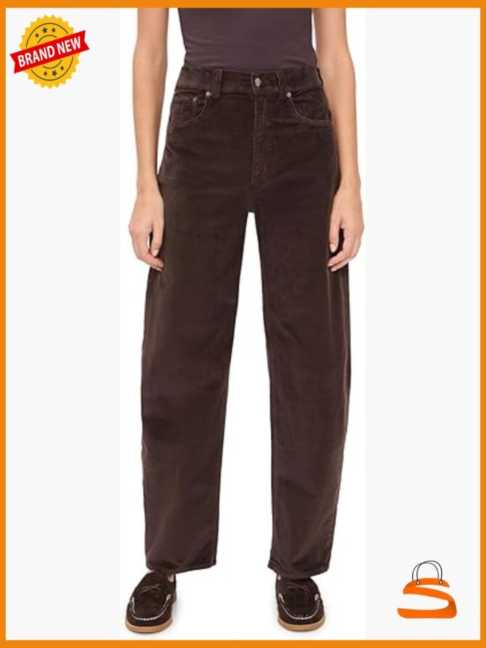 High Rise Wide Leg Corduroy Pants Relaxed Fit Pleated Front
